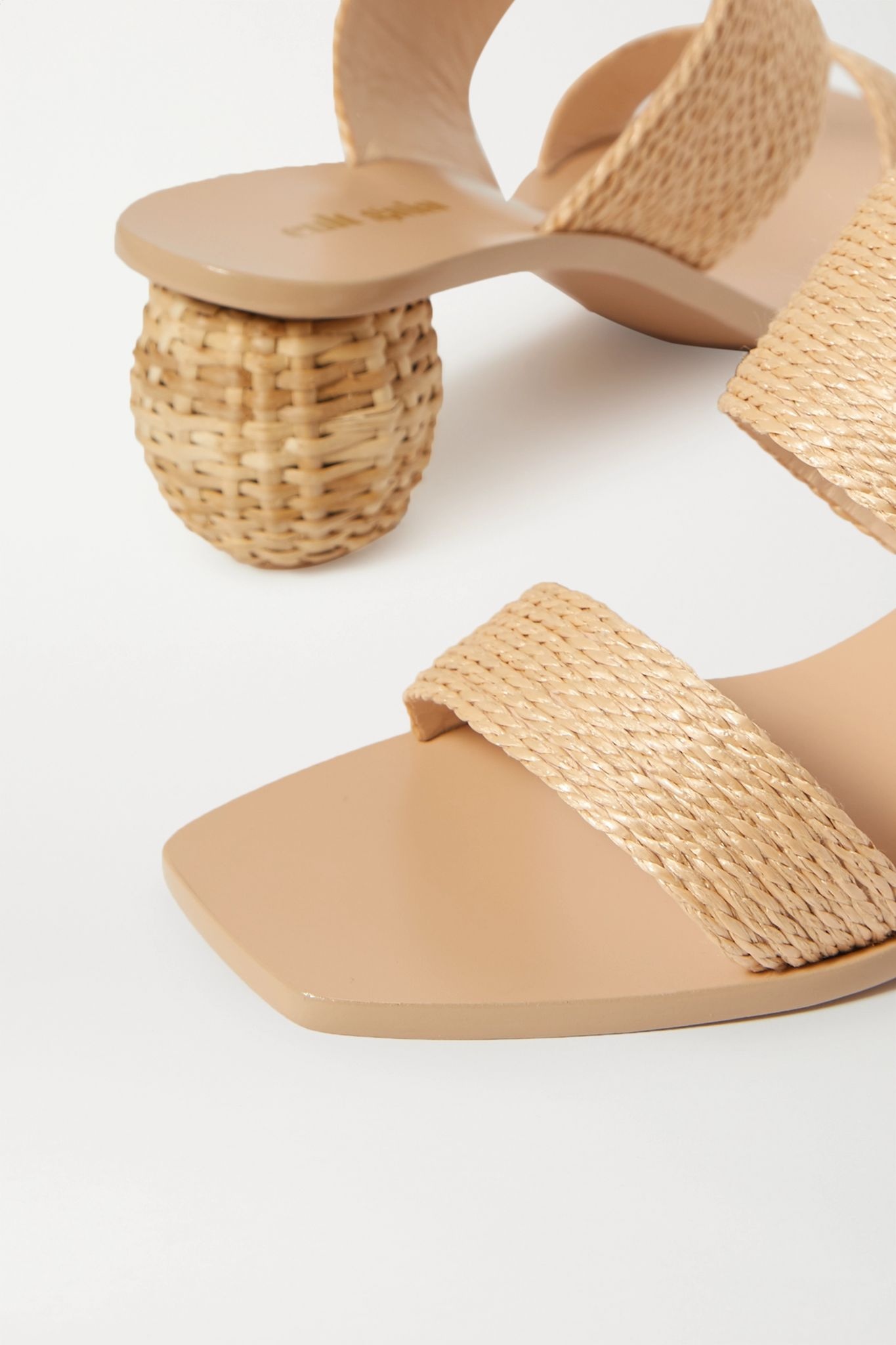 Jila woven raffia sandals - 5