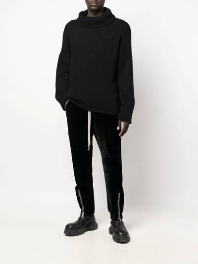 Rick Owens velvet-effect track pants outlook