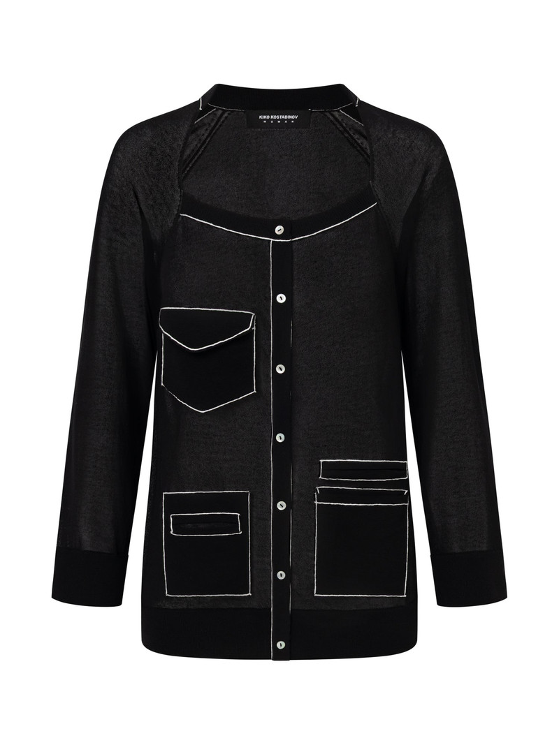 KREINER KNIT CARDIGAN - BLACK 1