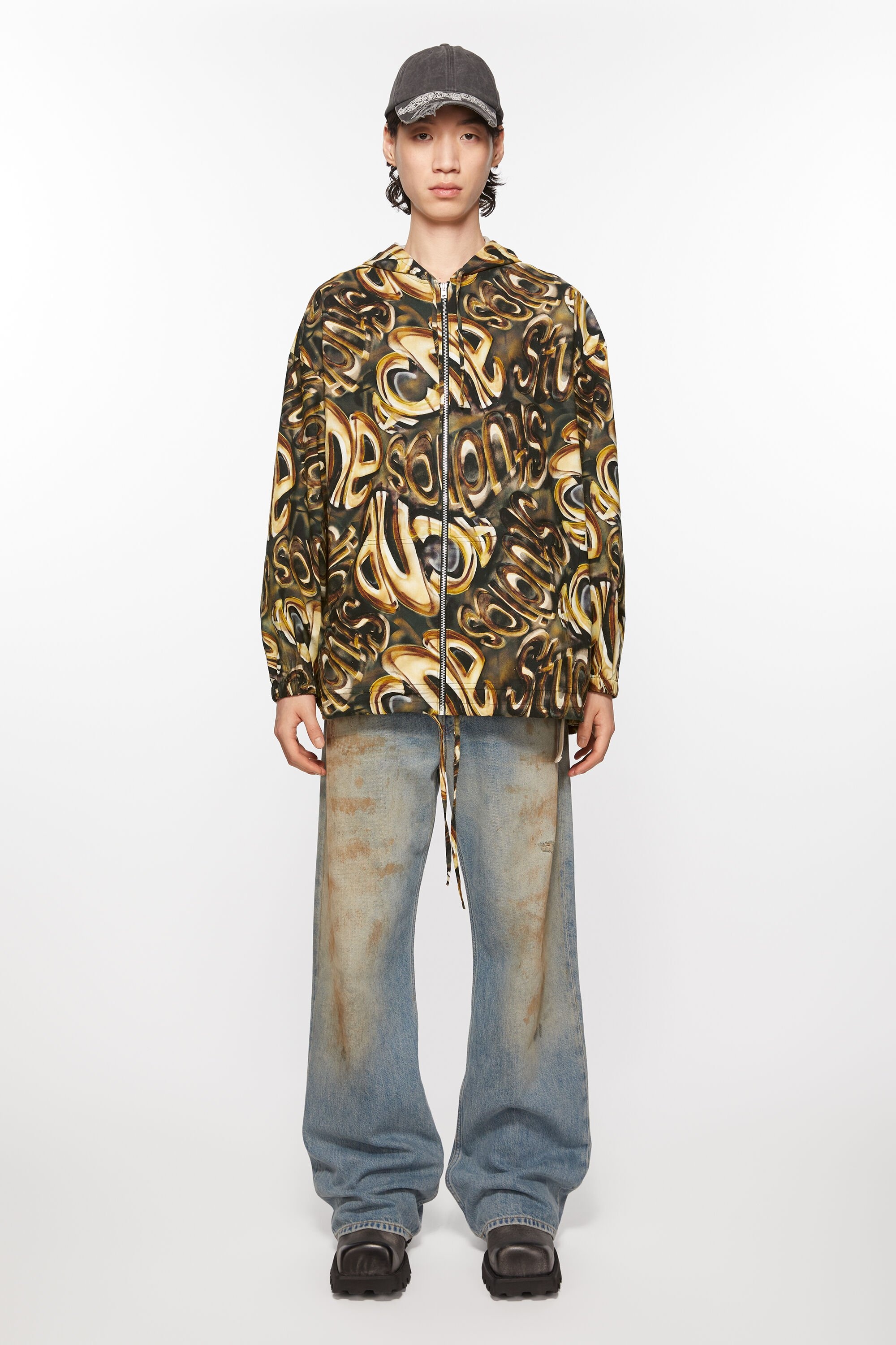 Hooded logo jacket - Black/gold - 2