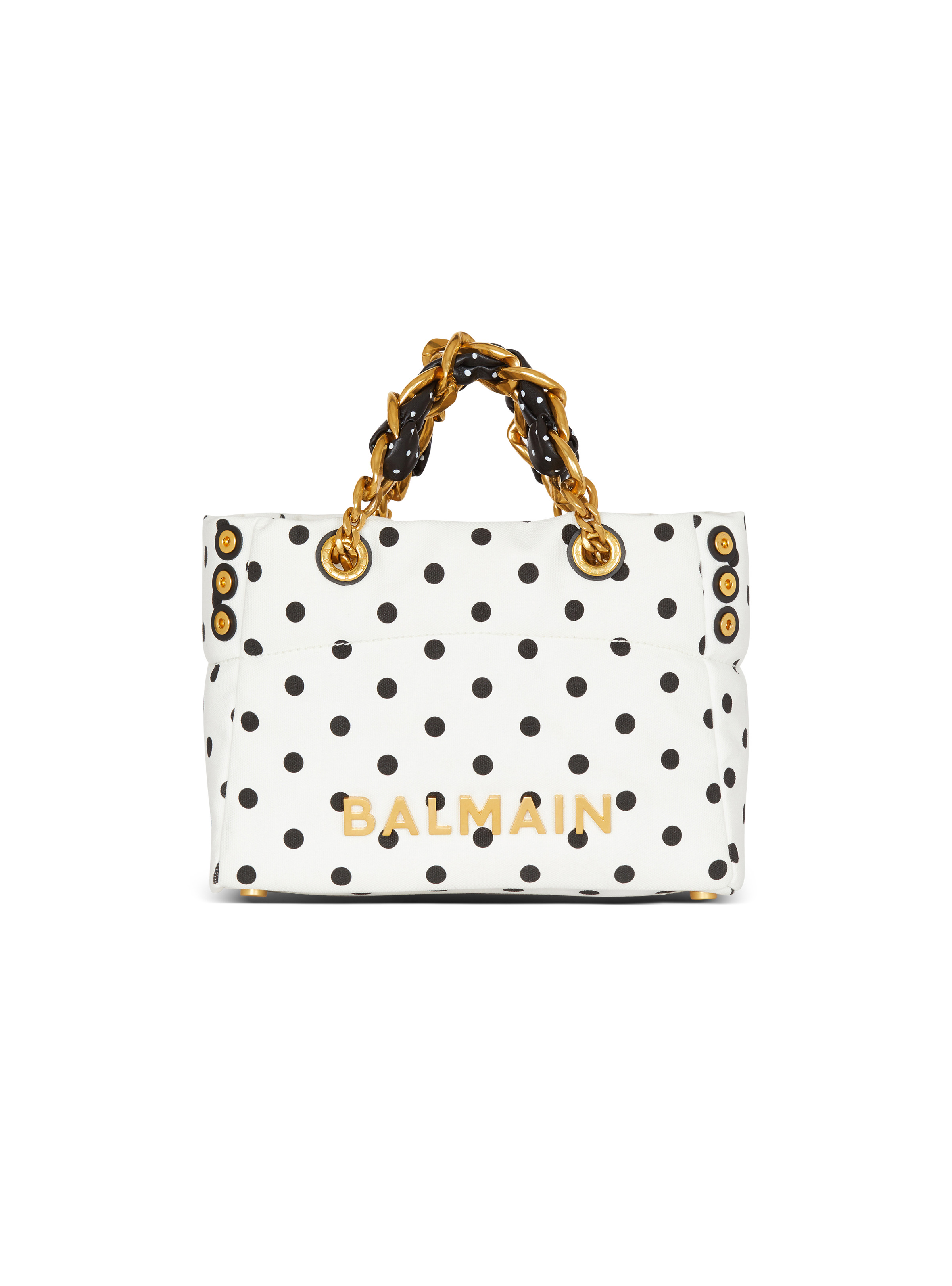 Small 1945 Soft tote bag in polka dot canvas - 1