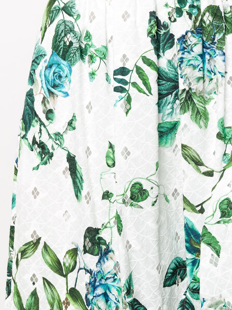 asymmetric ruffled floral print skirt 5