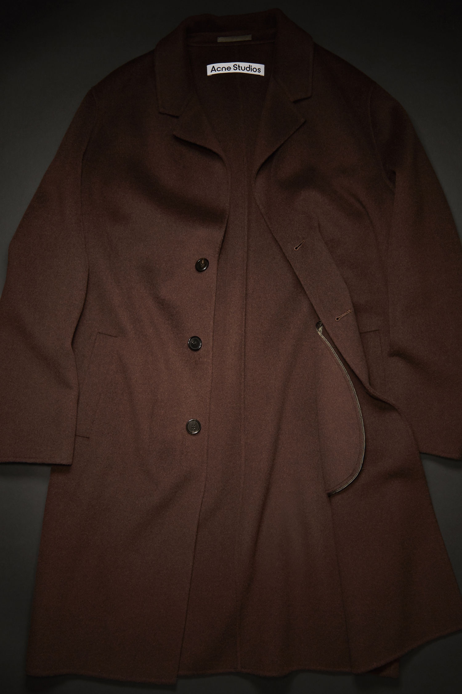 Double-faced wool coat cacao brown - 6