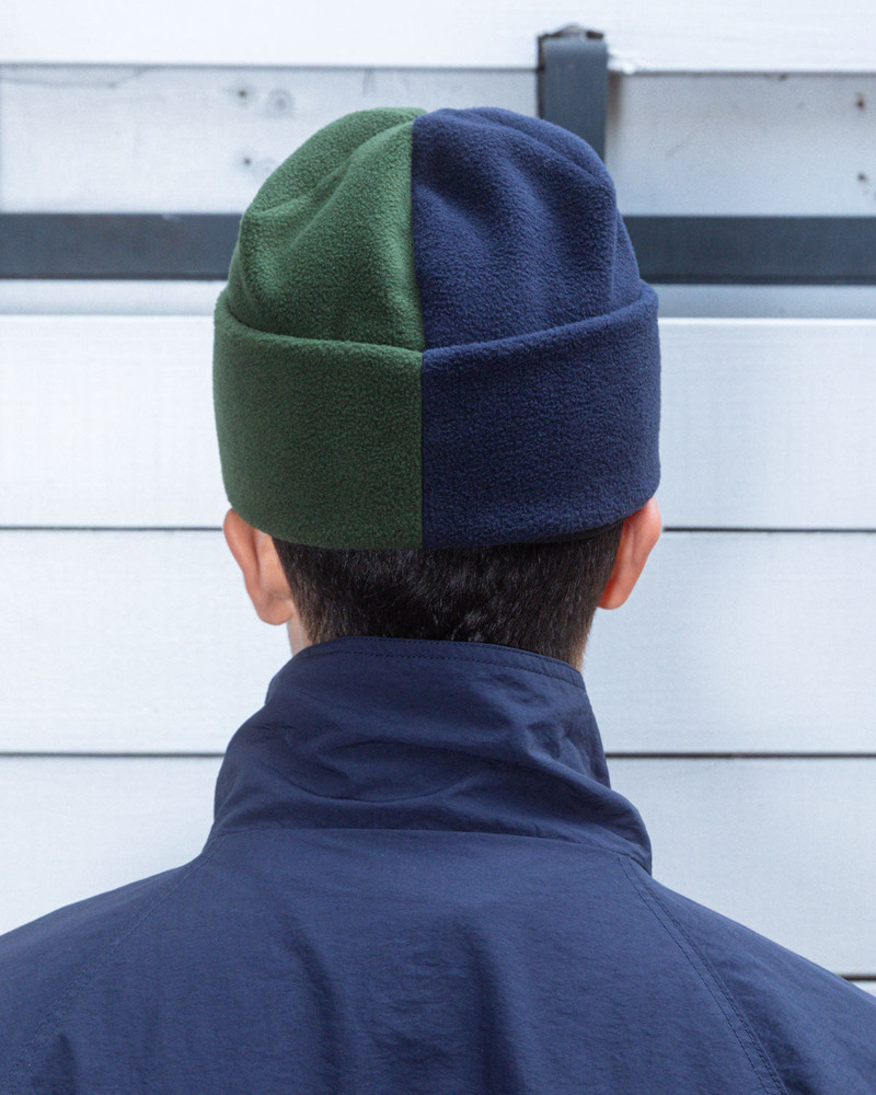Organic Panel Polar Fleece Beanie - Navy/Olive 10