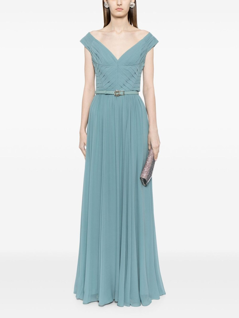 ELIE SAAB off-the-shoulder silk dress outlook