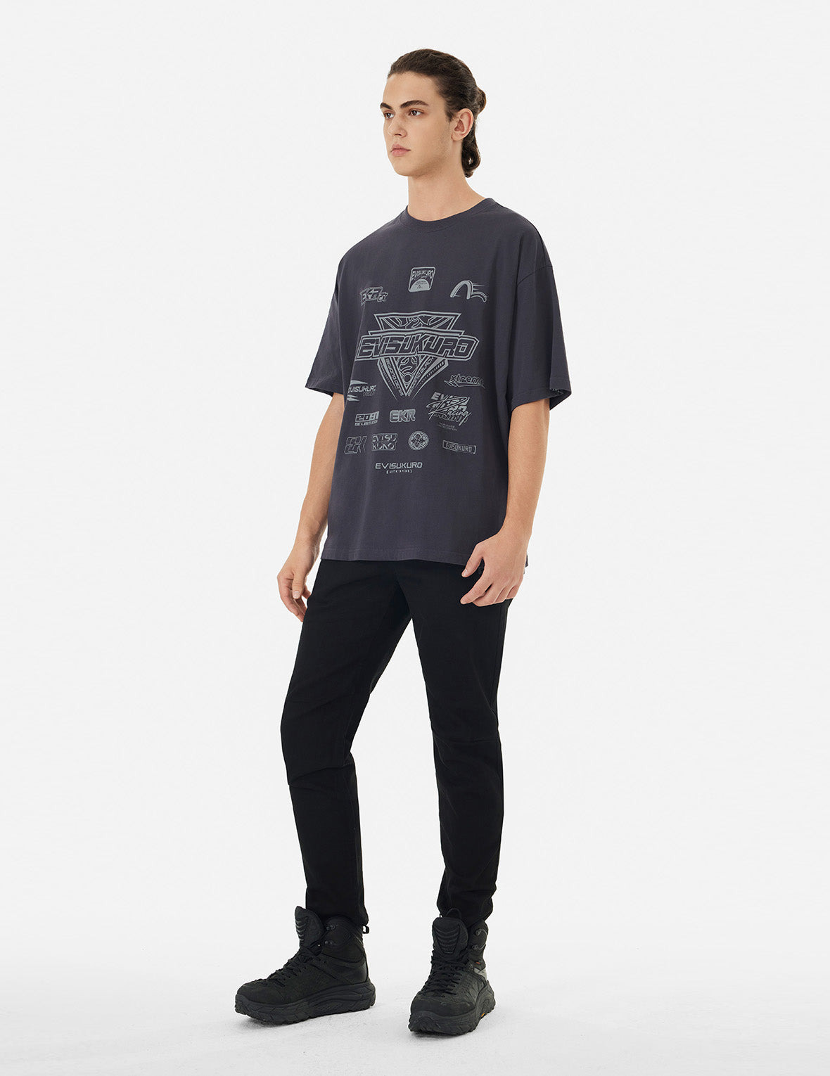 Multi Logo Print Regular Fit Racing T-Shirt - 3