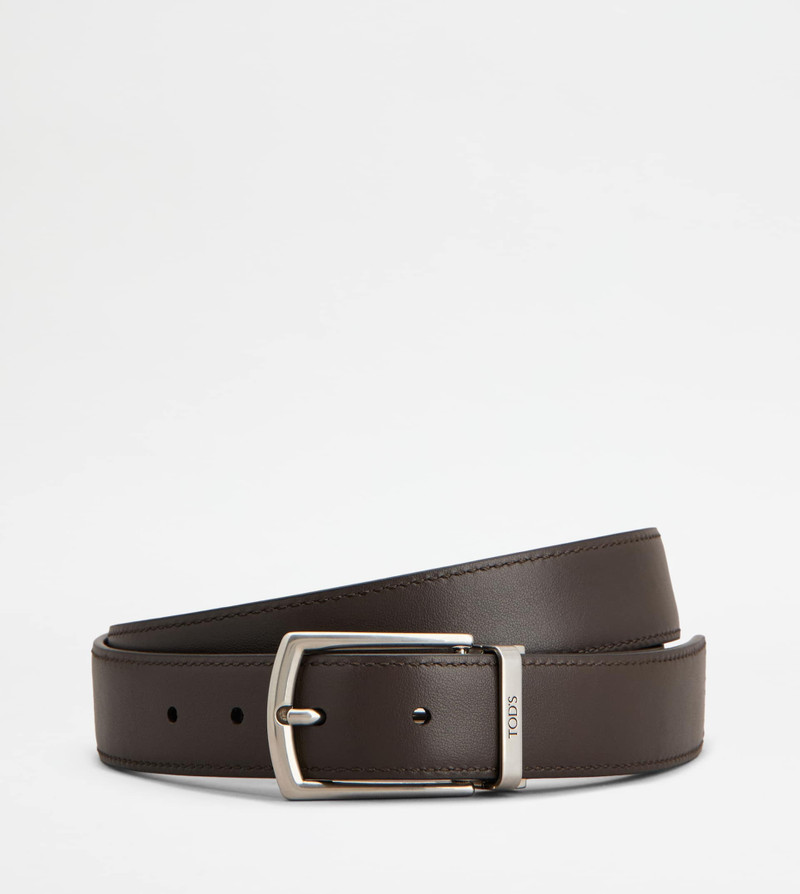 Tod's ADJUSTABLE AND REVERSIBLE BELT IN LEATHER - BROWN outlook