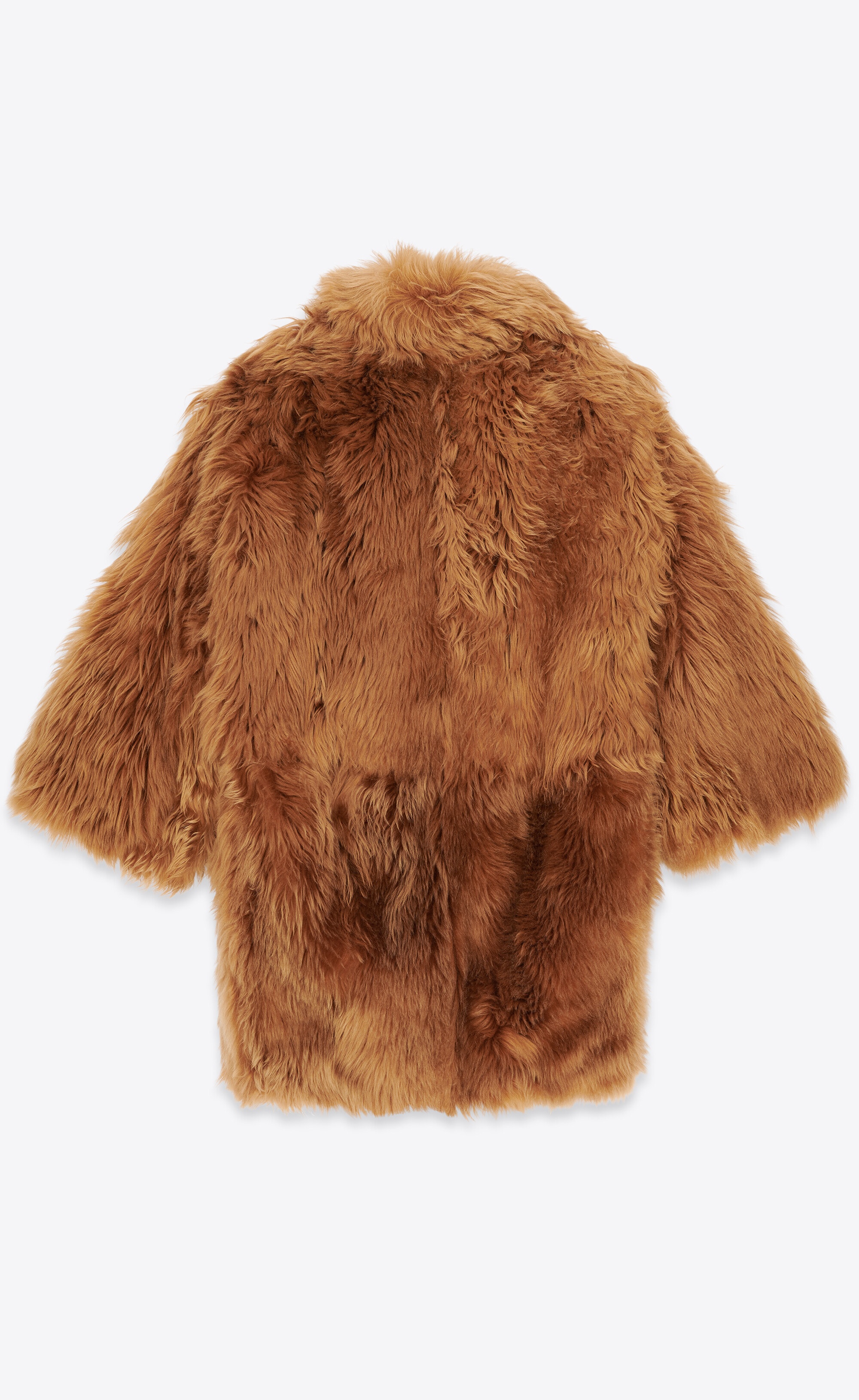 double-breasted coat in shearling - 3