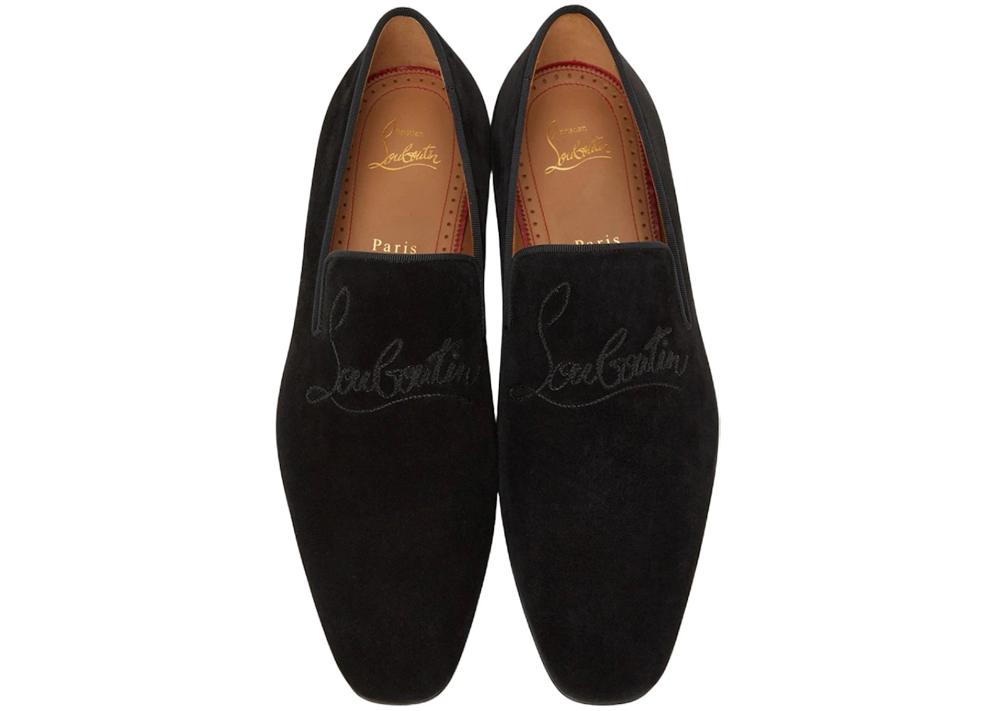 Christian Louboutin Navy Dandelion Flat Veau Velours Black - 2