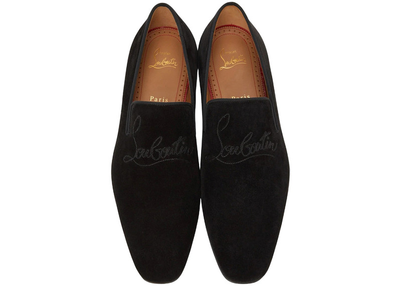 Christian Louboutin Christian Louboutin Navy Dandelion Flat Veau Velours Black outlook