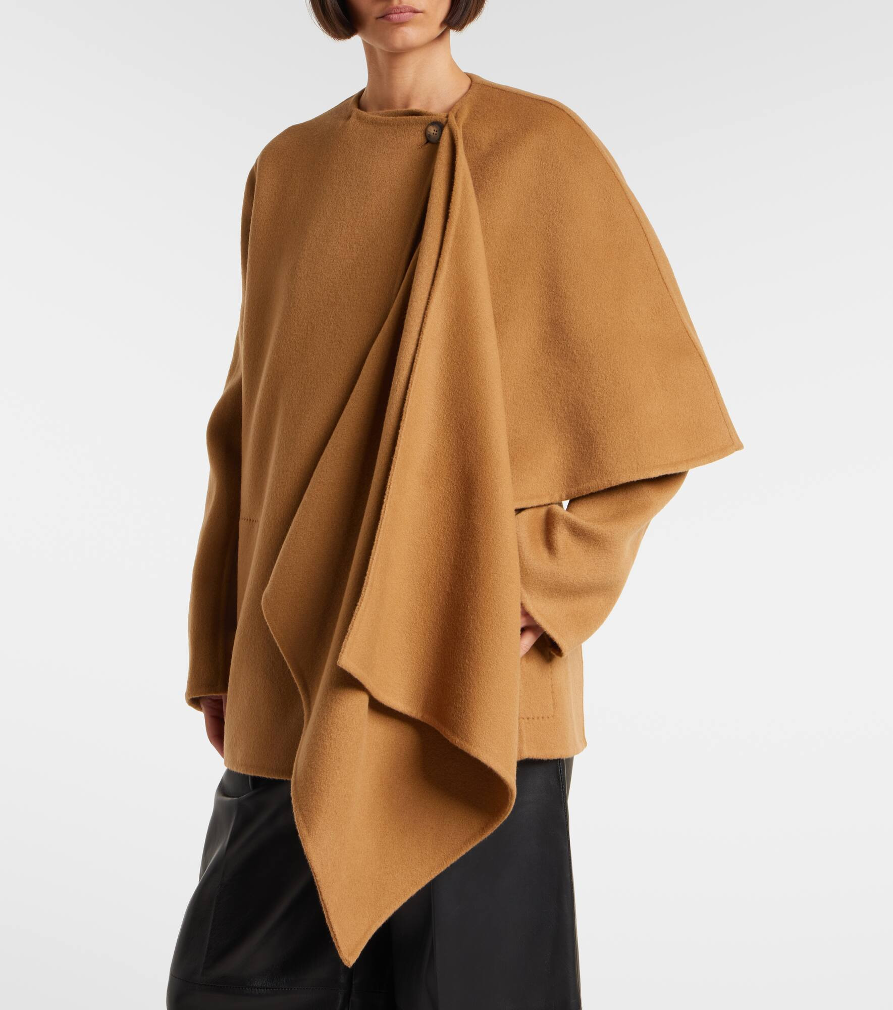 Dak caped wool-blend coat - 4