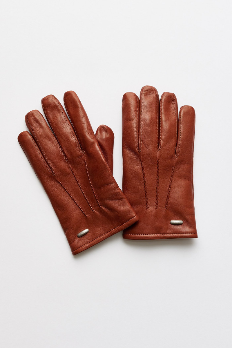 His Gloves Amber Brown Nappa 1