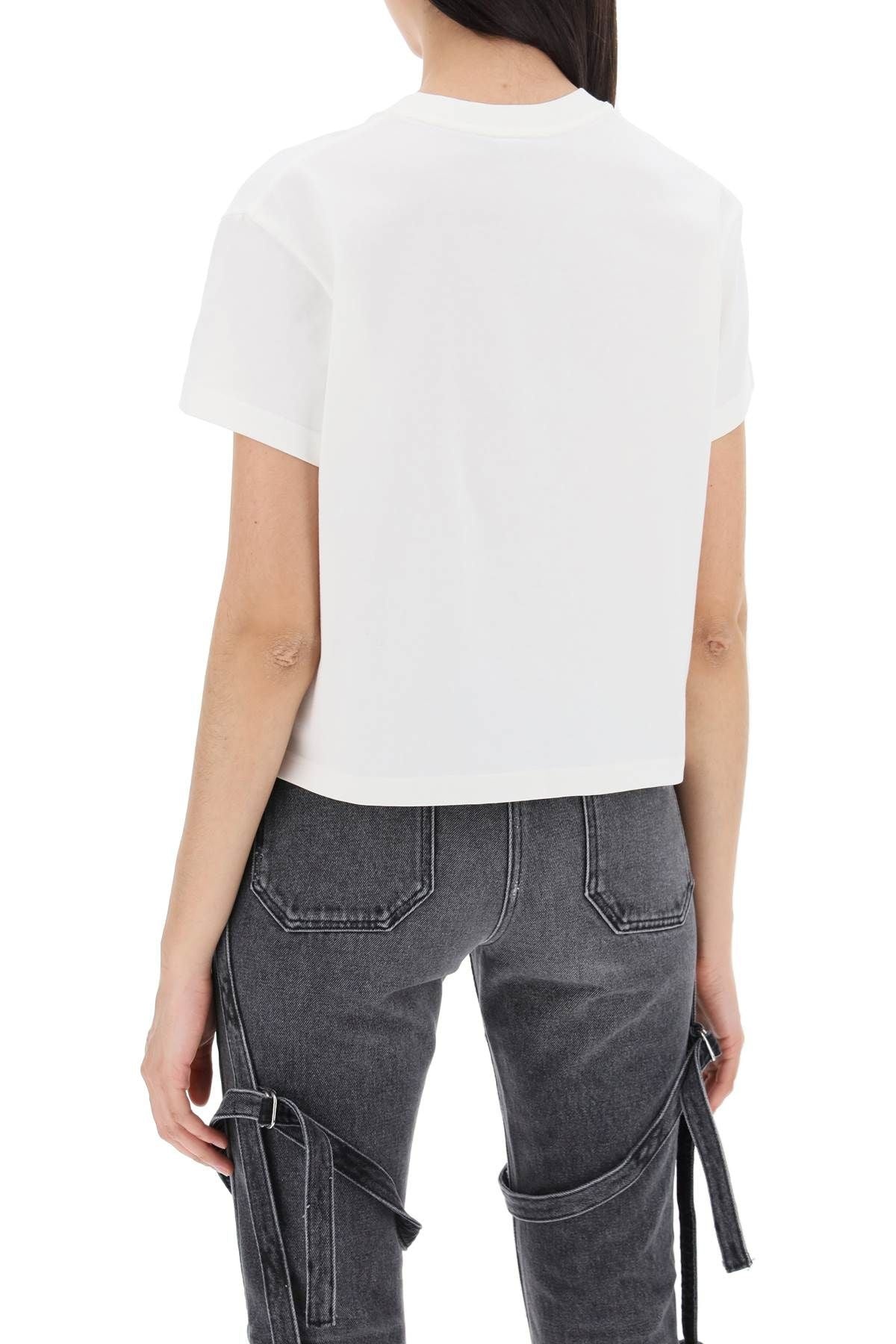 M*♡様 Courreges Cropped T-shirt courrèges CROPPED LOGO T-SHIRT WITH | netdressed | REVERSIBLE