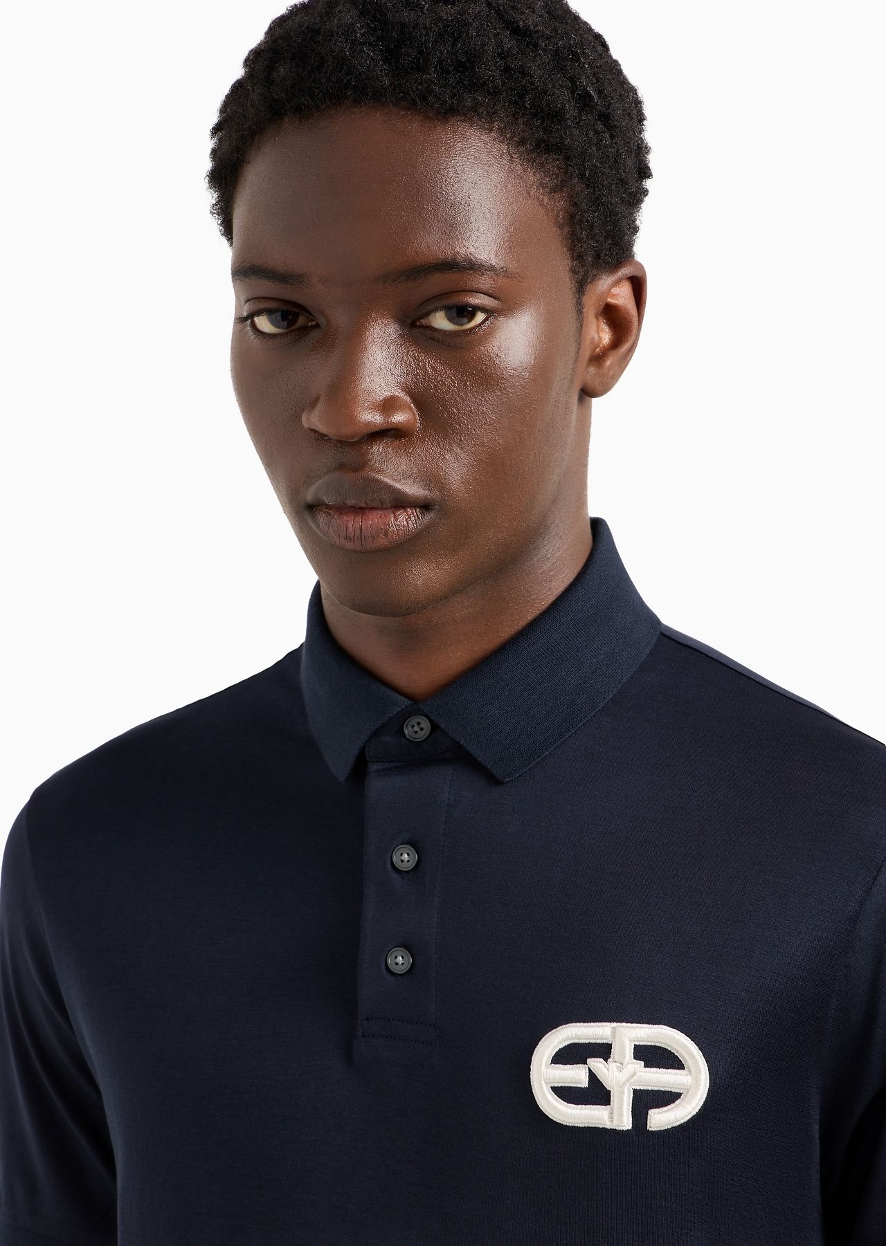 Lyocell-blend jersey polo shirt with ASV logo raised embroidery - 5