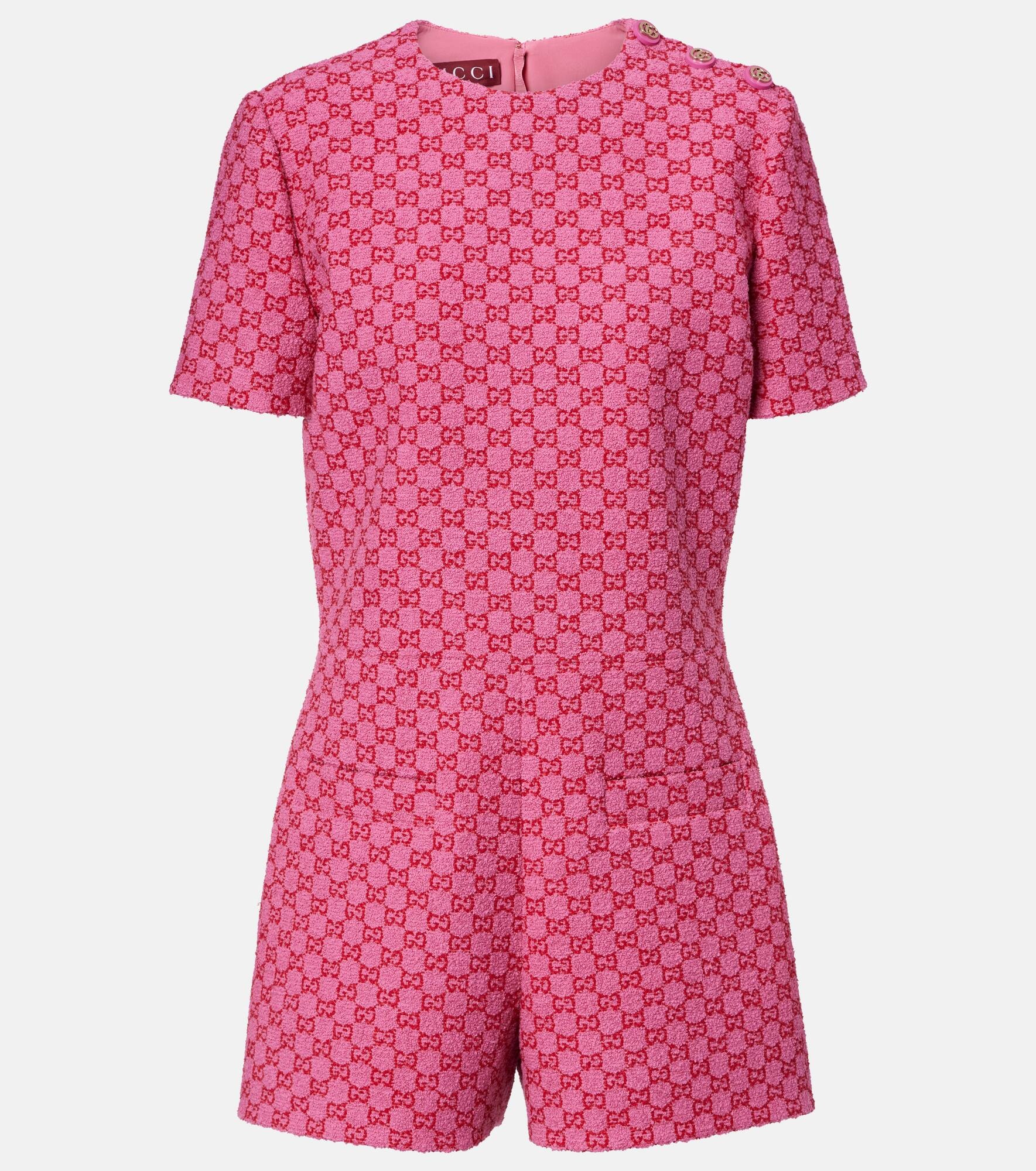 GG cotton-blend romper - 1