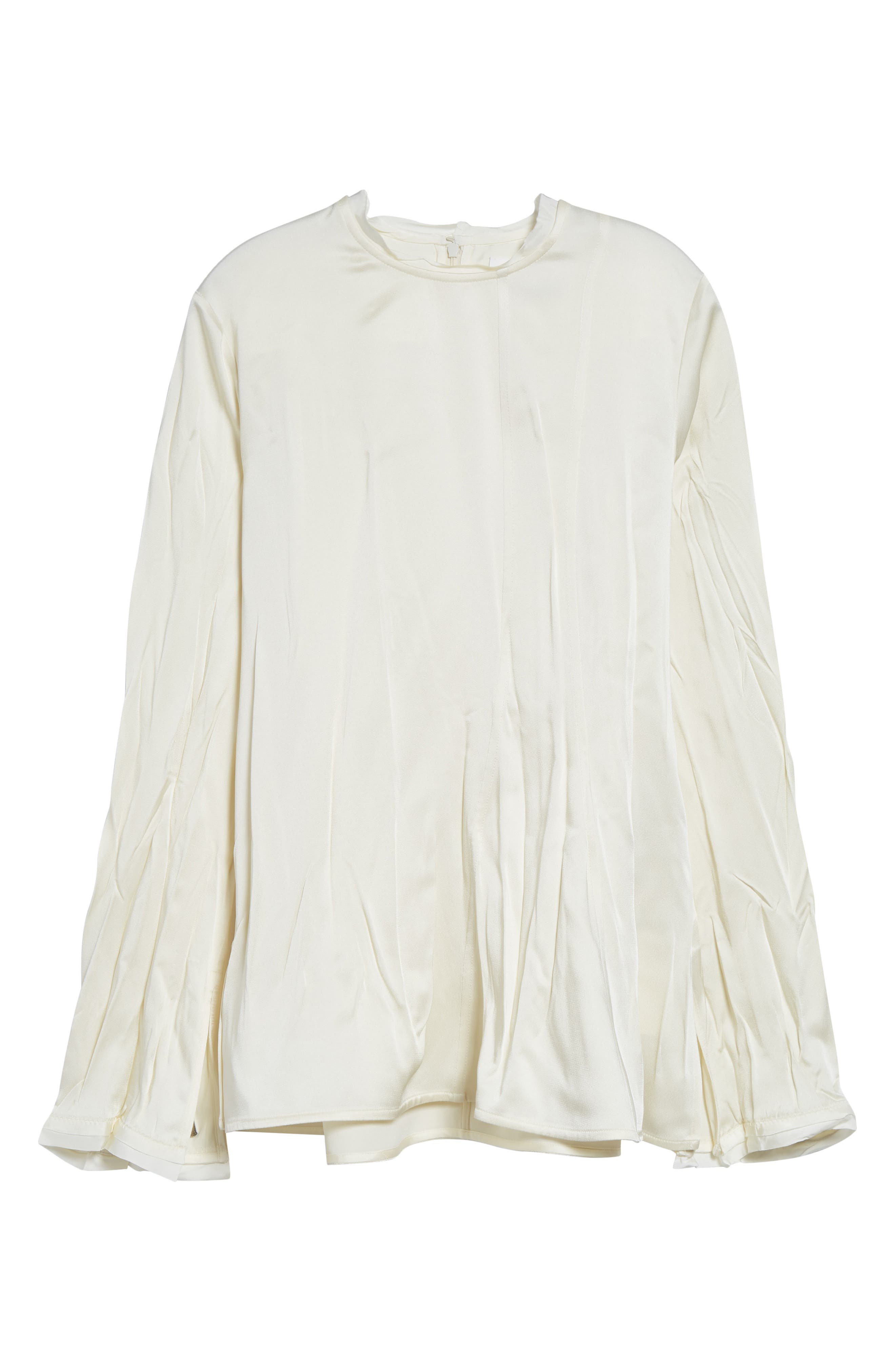 Jil Sander Long Sleeve Reversed Satin Top in Cornsilk at Nordstrom - 5