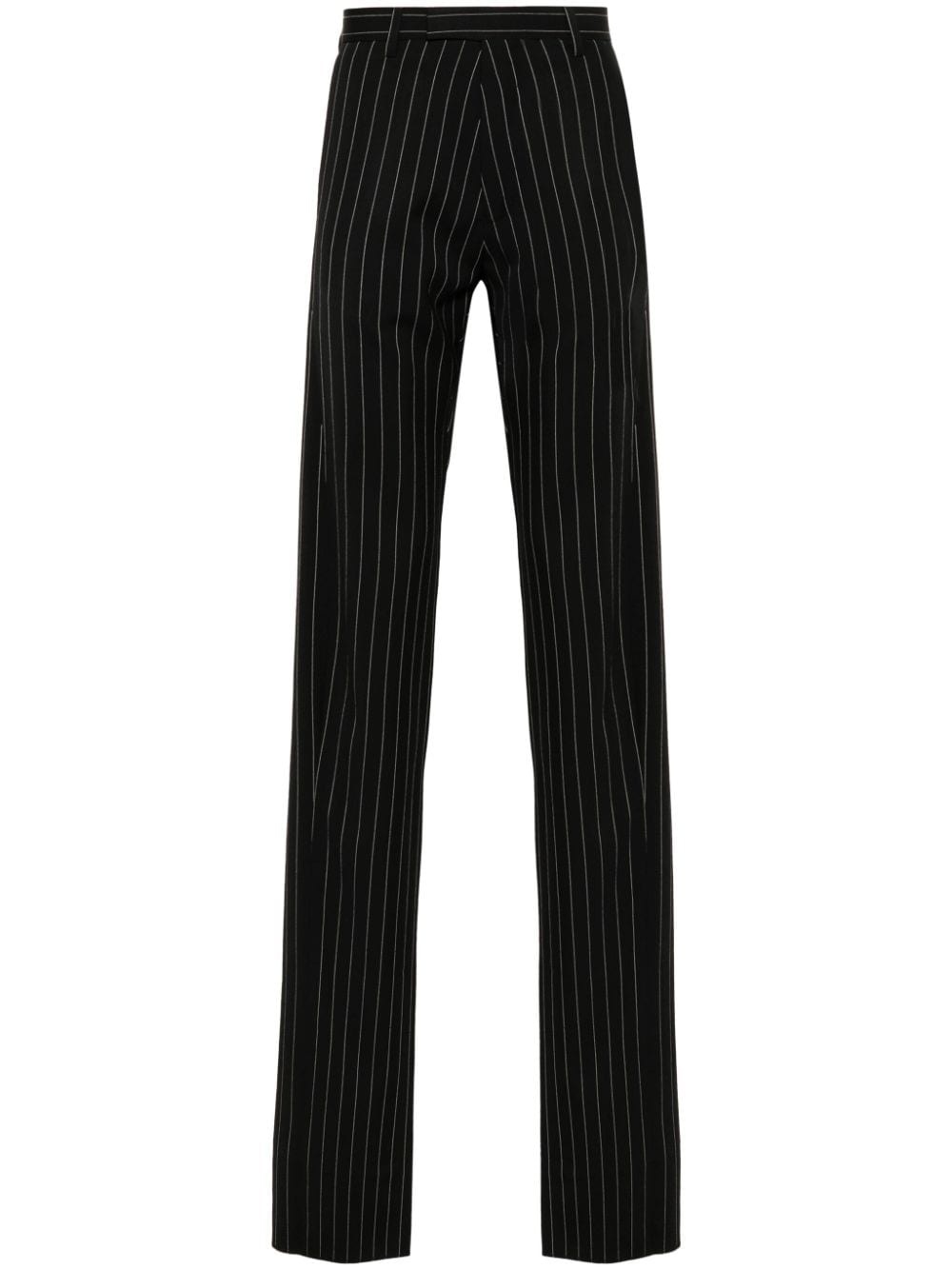 pinstriped straight-leg tailored trousers - 1