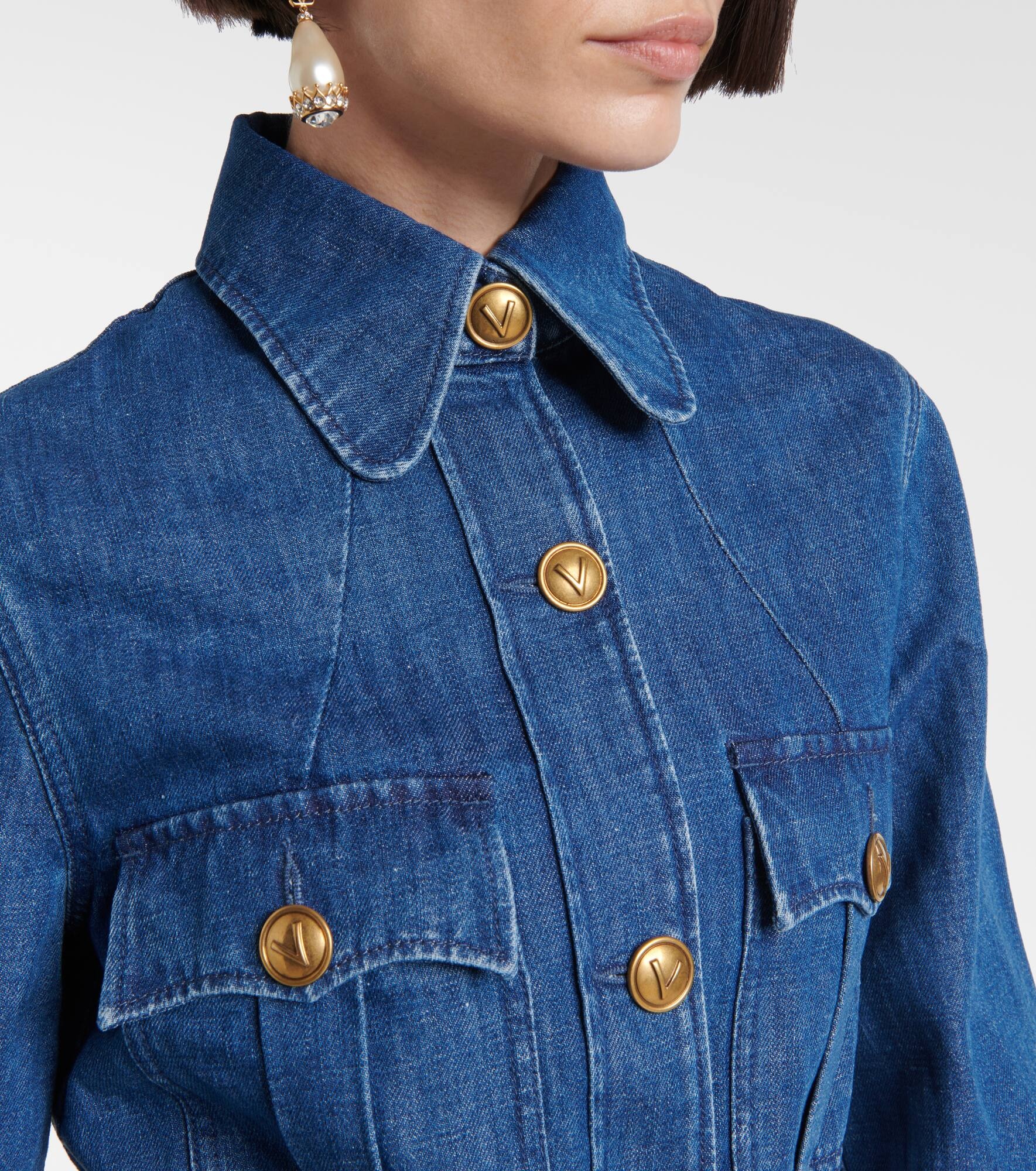 Belted denim jacket - 4