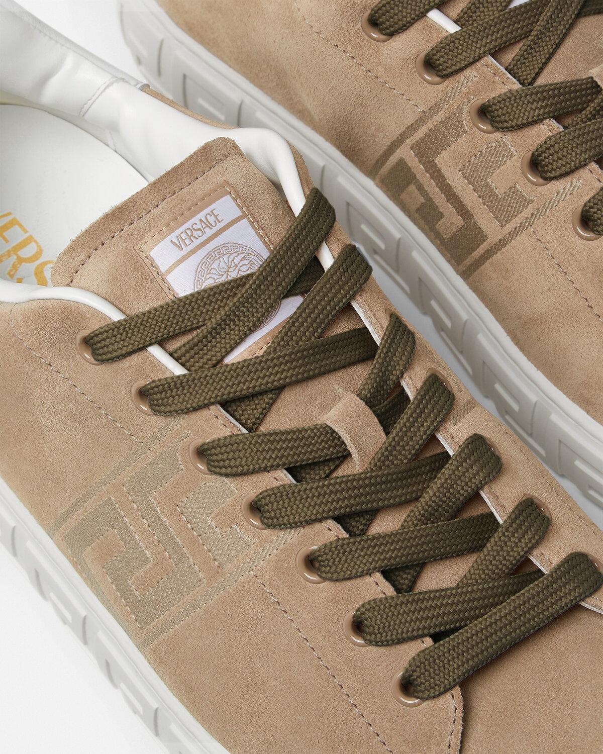 Suede Greca Sneakers - 4