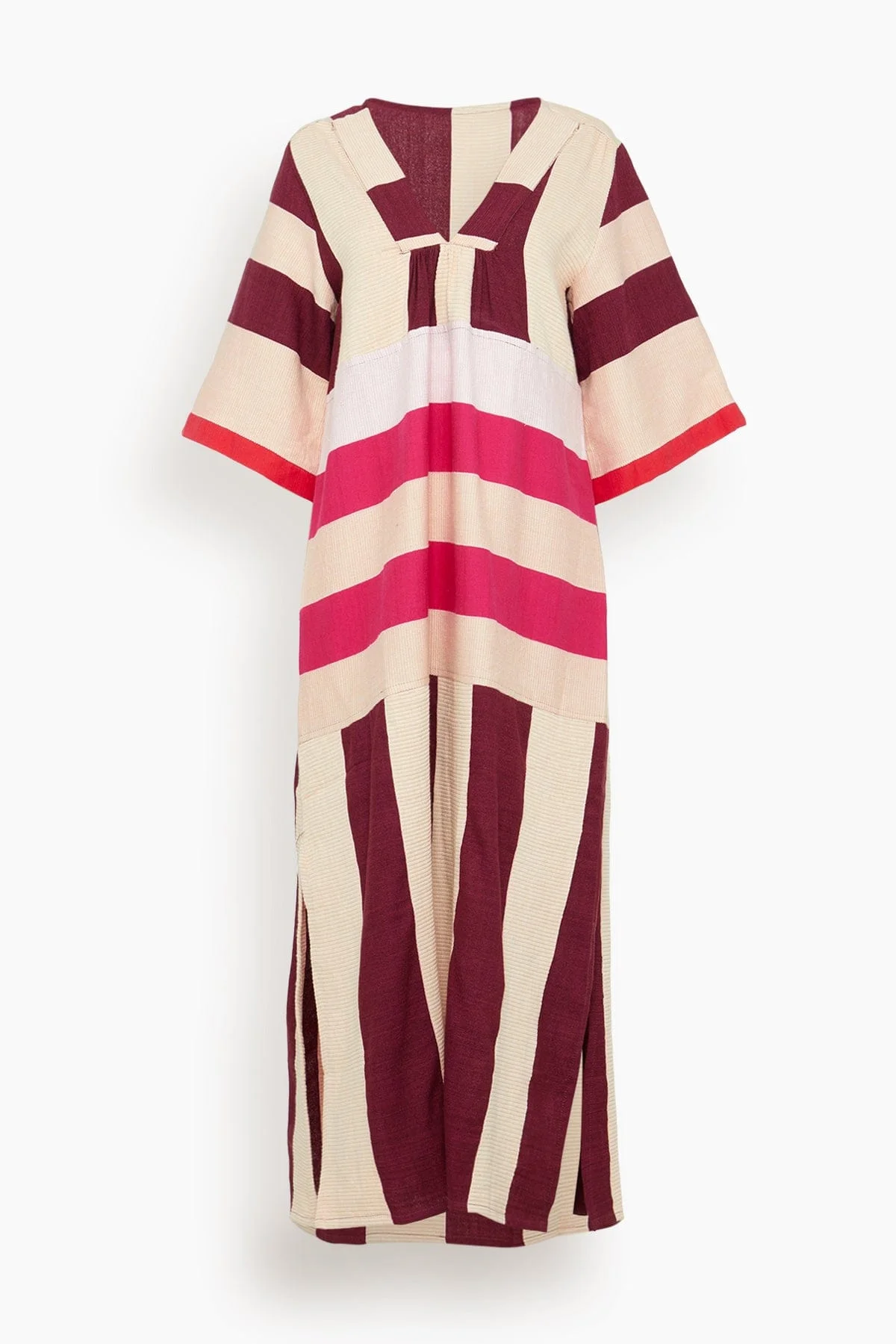 Edna V-Neck Dress in Betami Cherry - 1