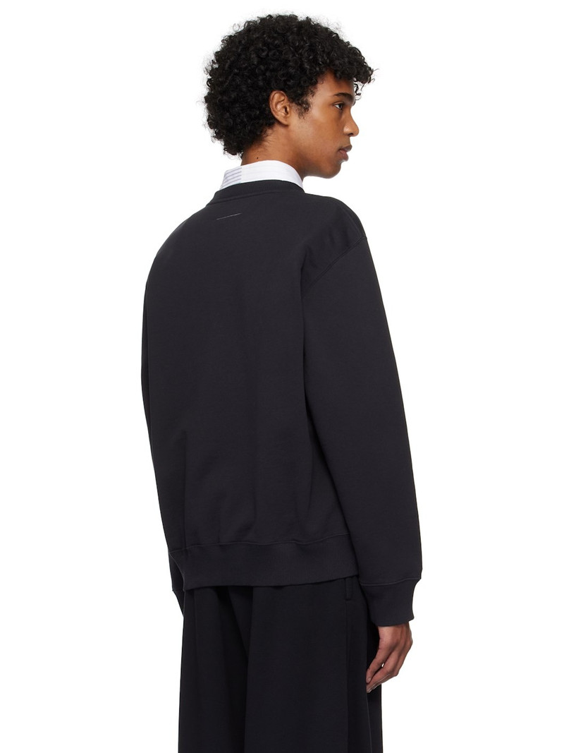 Black Newspaper Print Jersey Sweatshirt 3