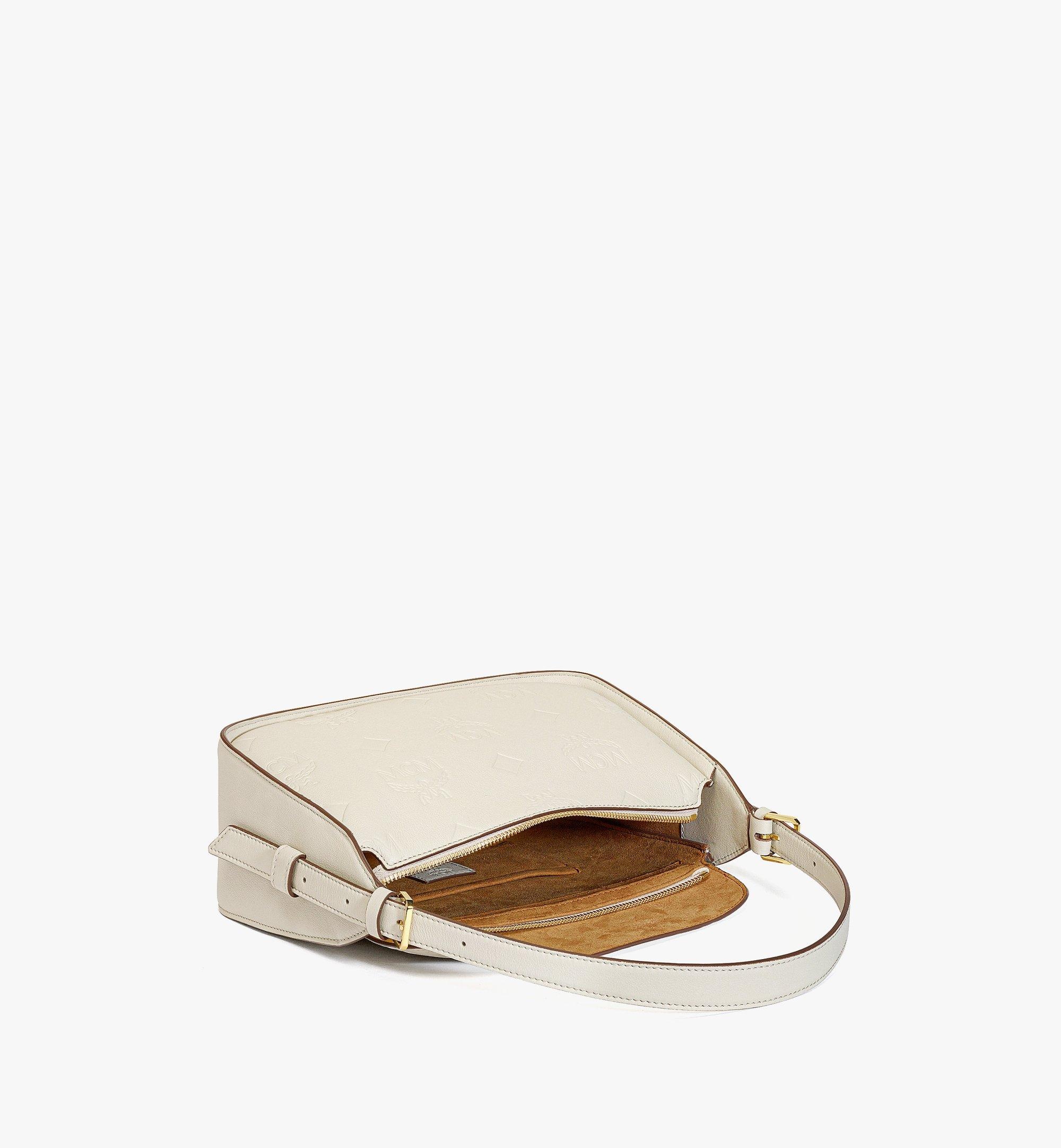Aren Flap Hobo Bag in Embossed Monogram Leather - 3