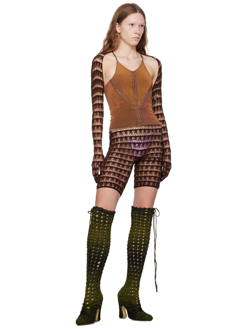 ISA BOULDER SSENSE Exclusive Khaki & Black Spiral Cable Boots outlook