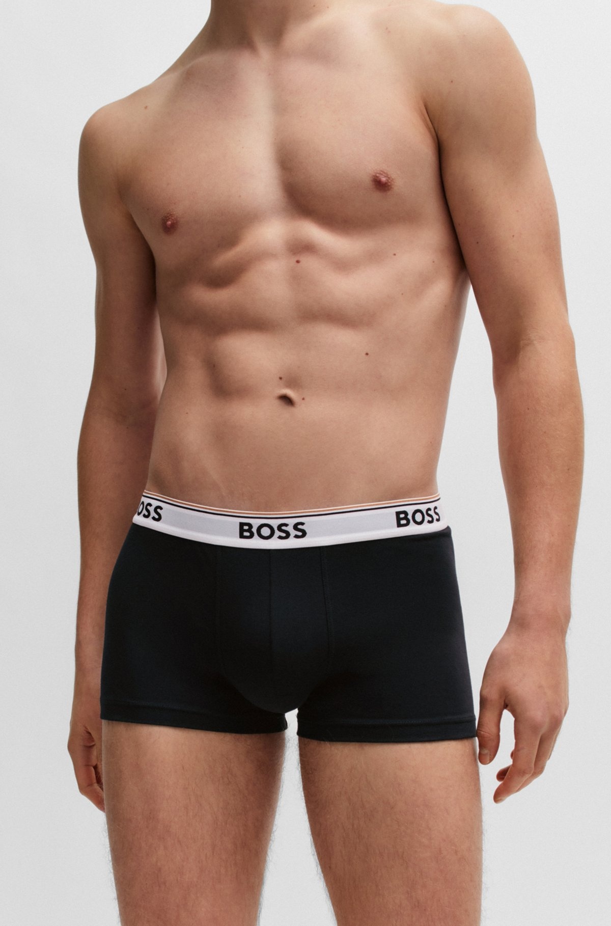 THREE-PACK OF STRETCH-COTTON TRUNKS WITH LOGO WAISTBANDS - 4