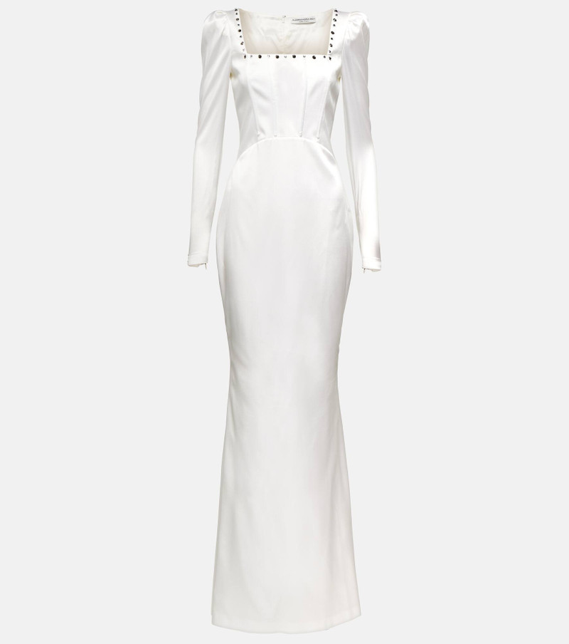 Square-neck silk-blend gown - 1