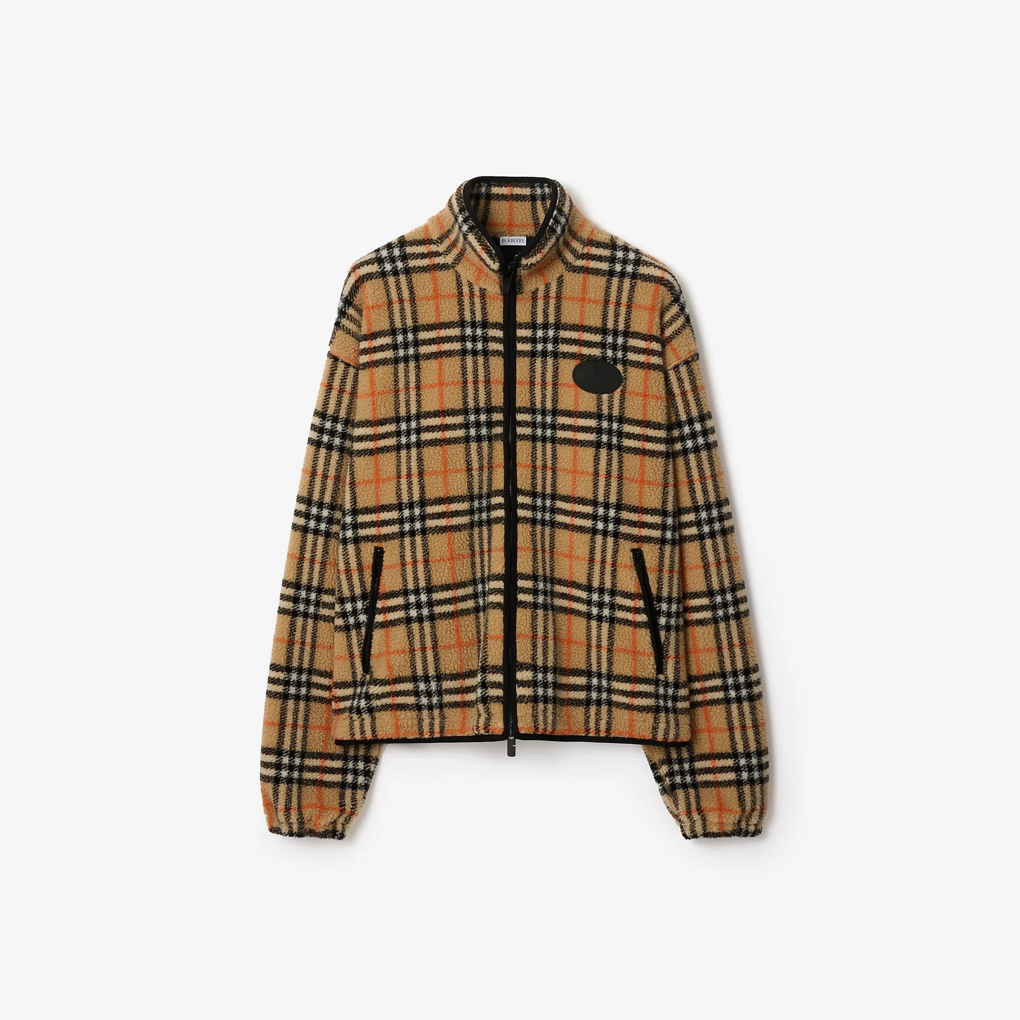 Check Wool Cashmere Blend Fleece - 1