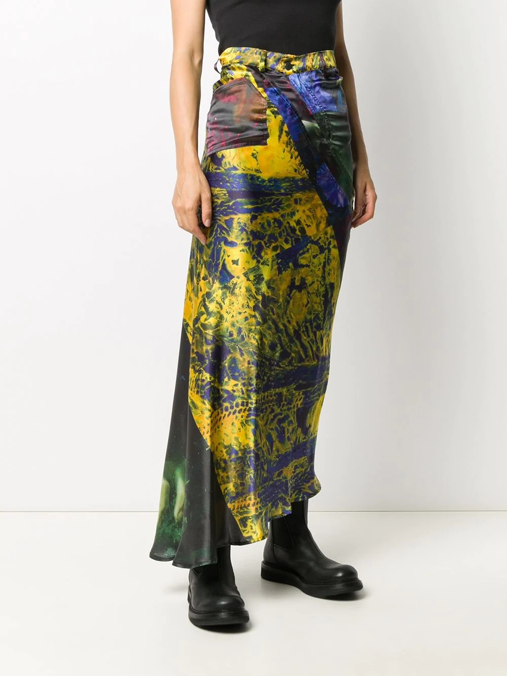 Multiline abstract-print skirt - 3