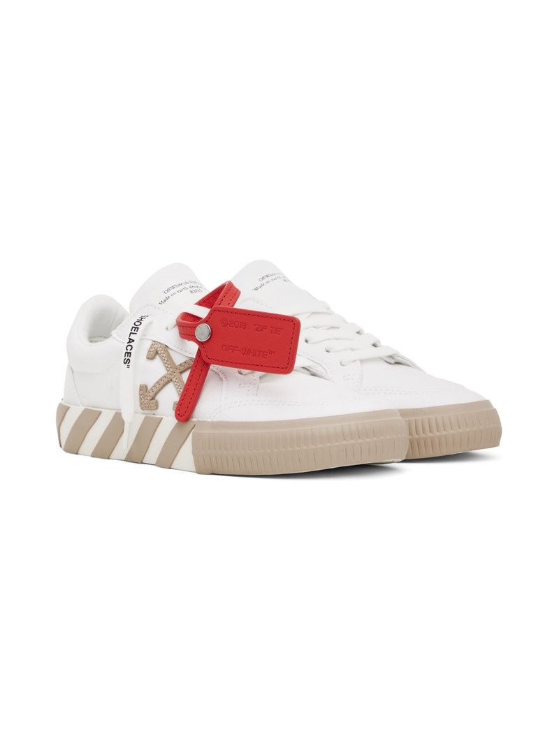White & Tan Vulcanized Sneakers 4