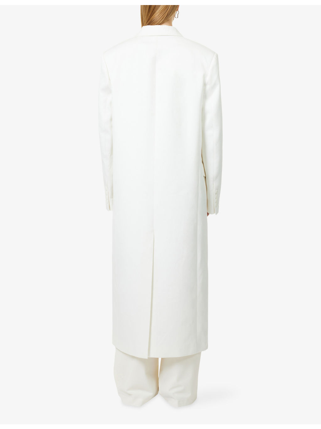 Jane Long Double-Breasted Woven Coat - 4