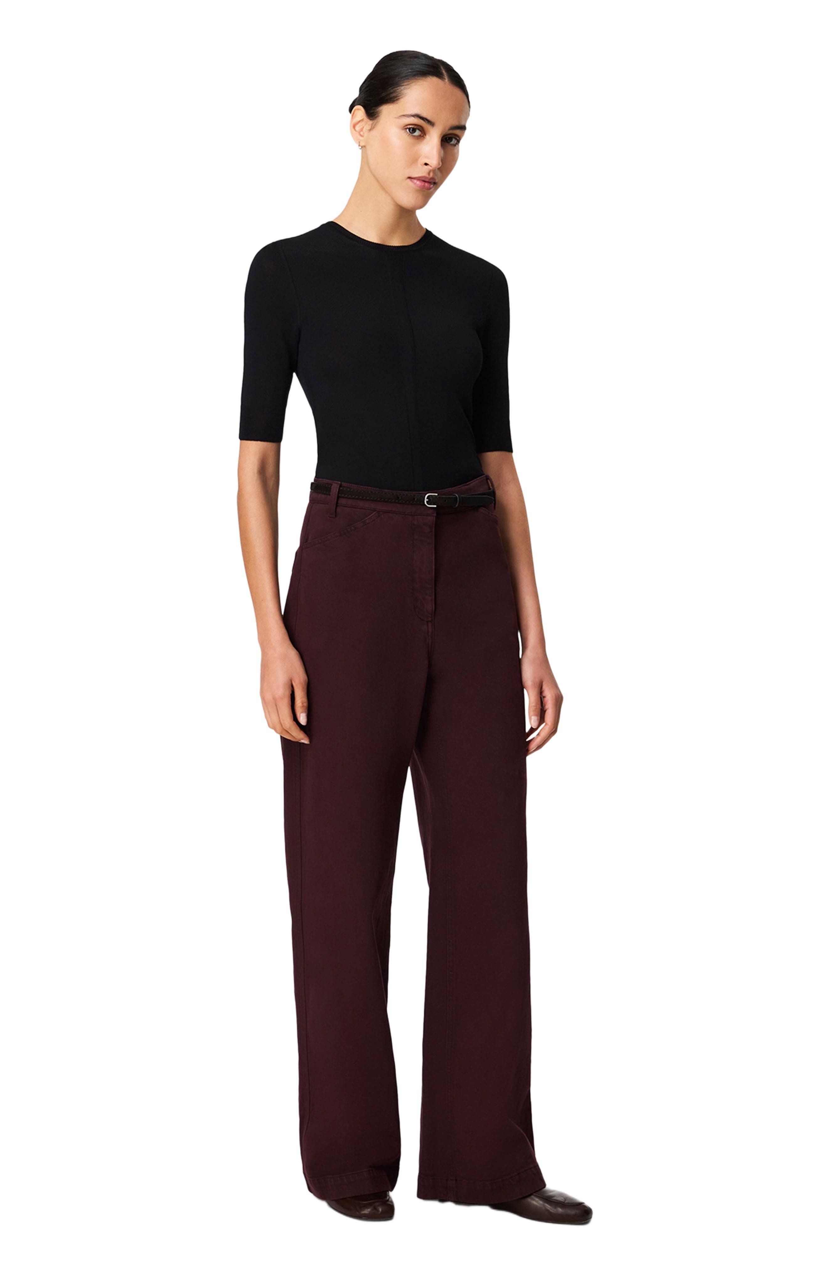 Another Tomorrow Workwear Pant in Overdye Plum at Nordstrom - 5