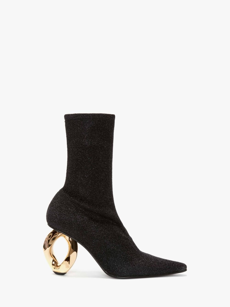Chain Heel sock boots 1