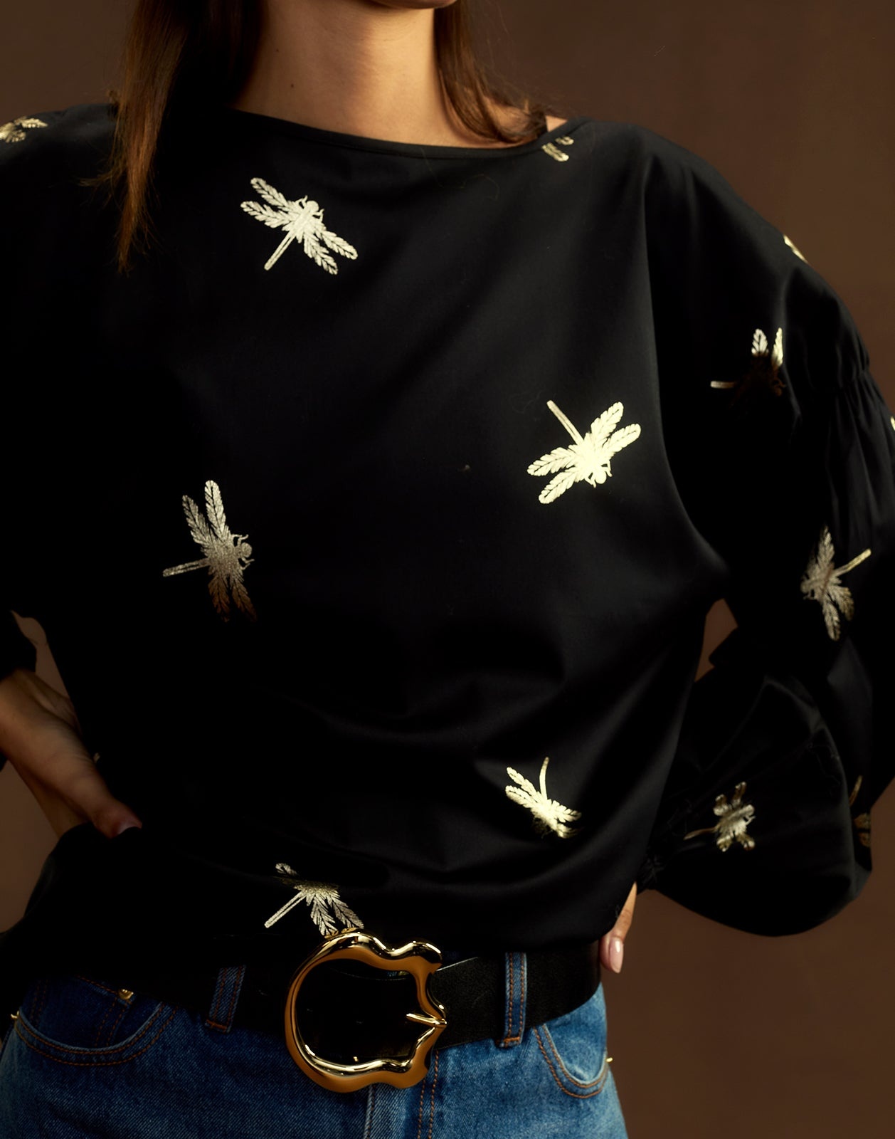 Geneva Gold Foil Blouse - 6