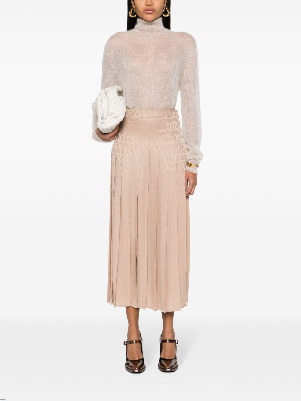 pleated silk skirt - 2