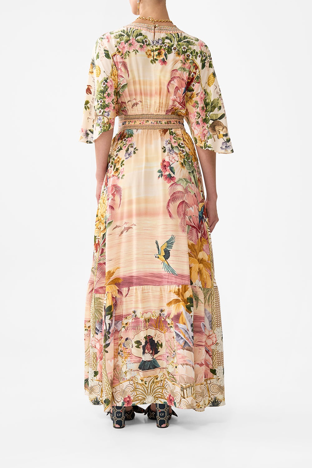 WAISTED DRESS WITH HEM RUFFLE - 3