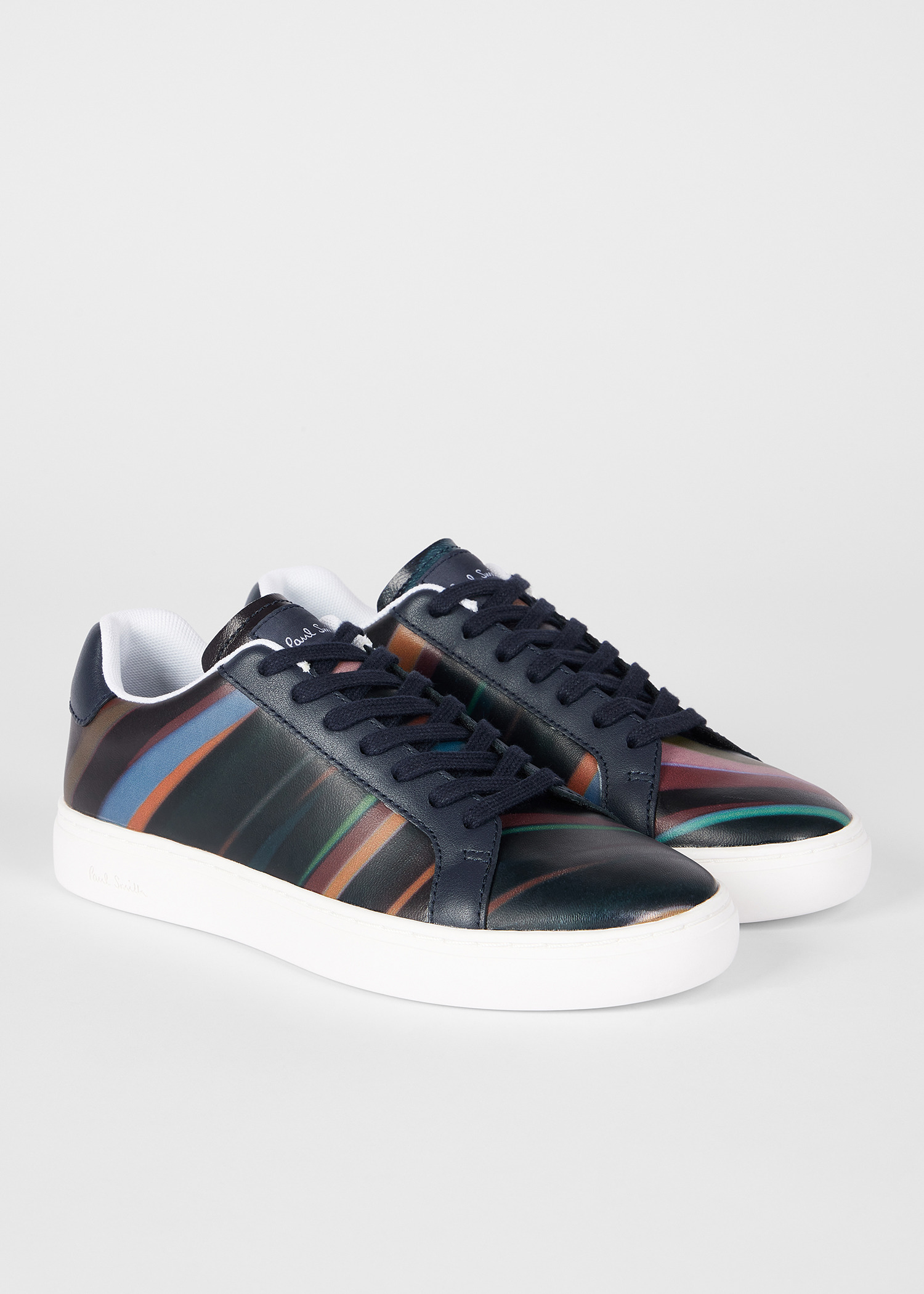 Women's Navy 'Winter Swirl' Leather 'Lapin' Trainers - 4