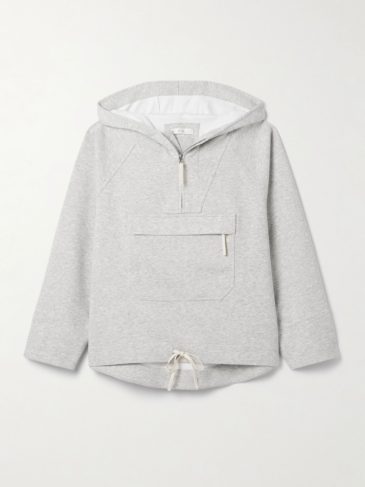 Cotton and TENCEL™-blend jersey hoodie Gray - 1