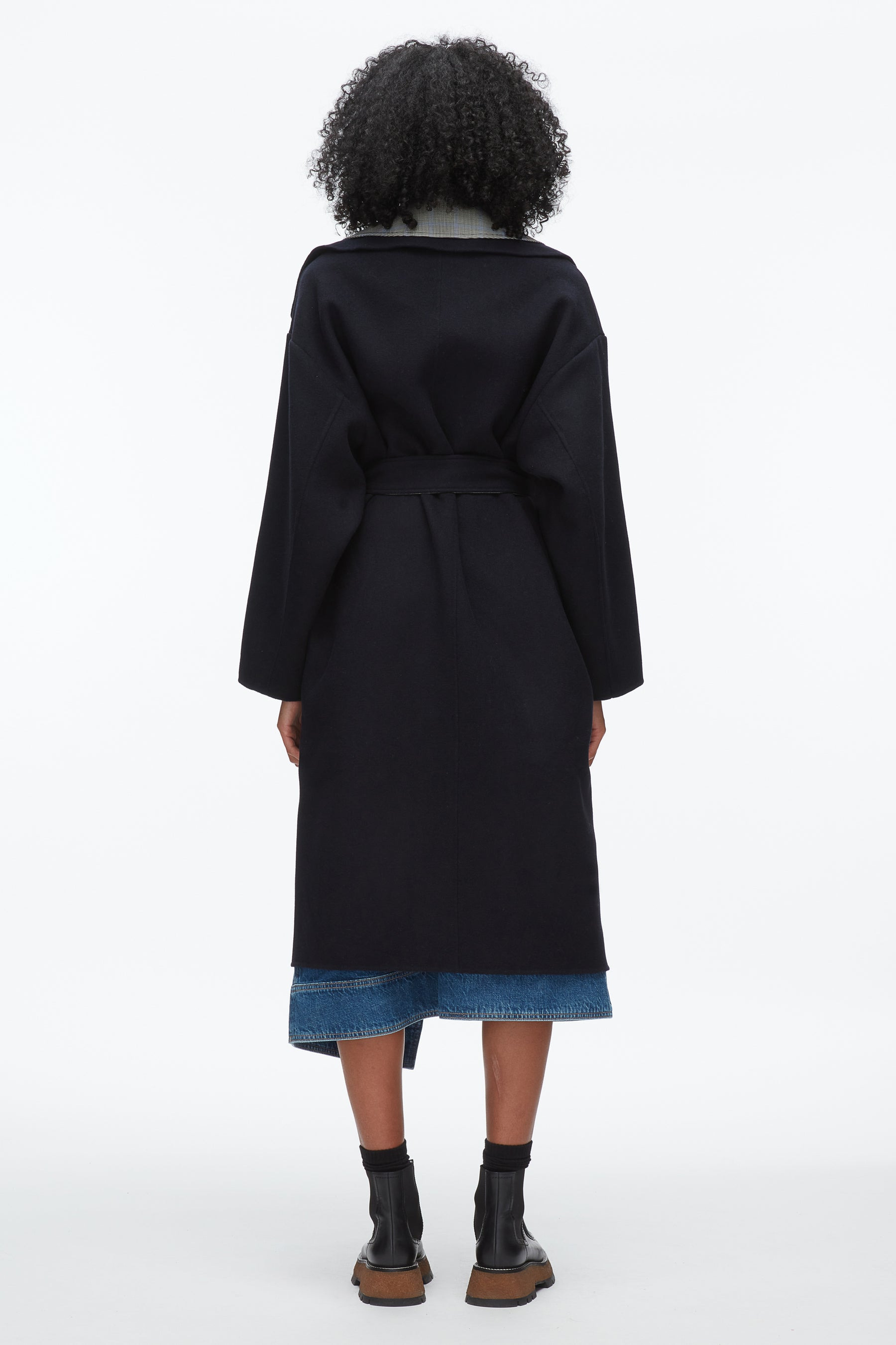 Double Face Wool Belted Coat - 4