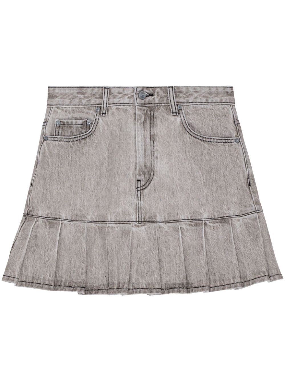 Future denim pleated mini skirt - 1