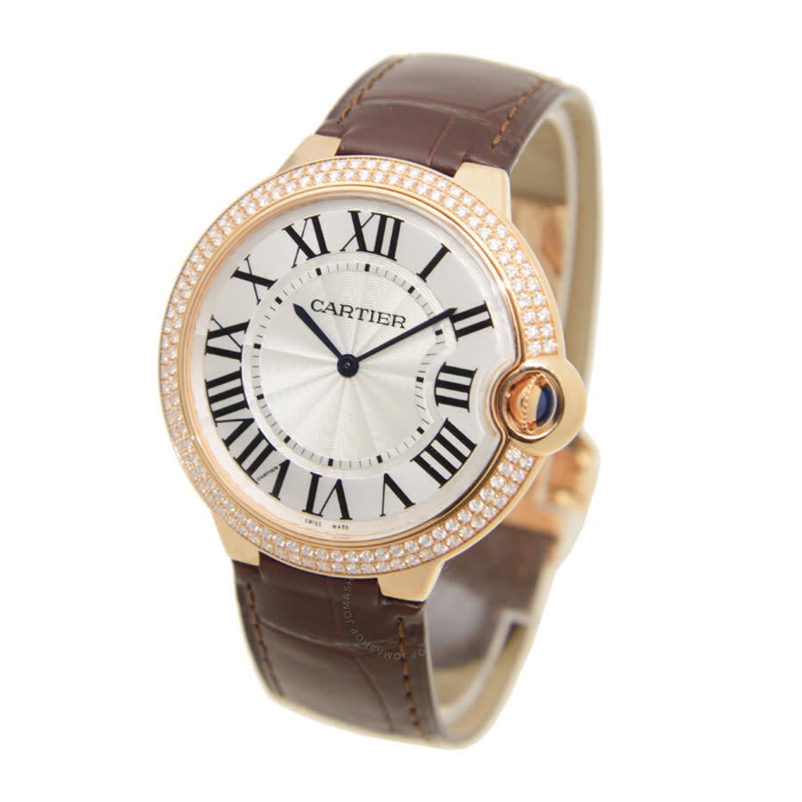 Cartier Ballon Bleu de Cartier Hand Wind Diamond Silver Dial Men's Watch WE902055 - 4