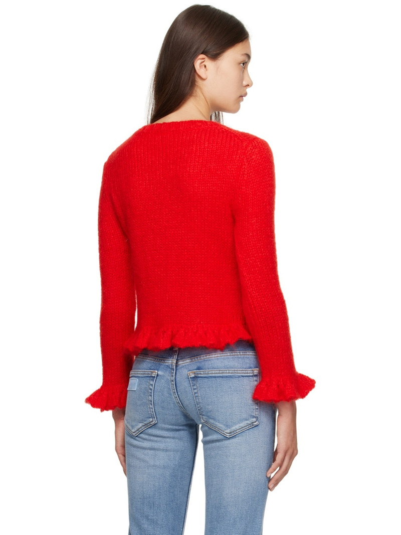 Red Ruffled Cardigan 3