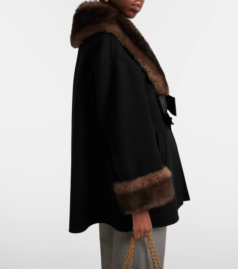 Shearling-trimmed wool and cashmere peacoat 3