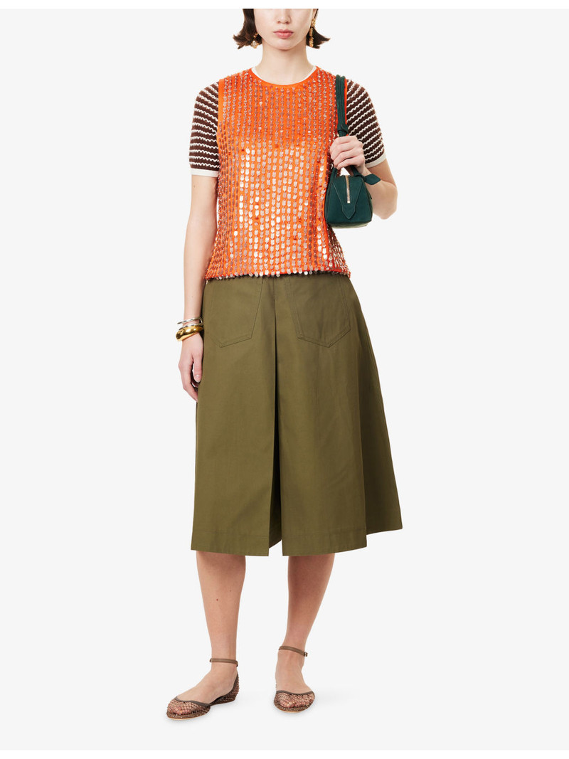 ZANKOV Louise Pleated Cotton Shorts outlook