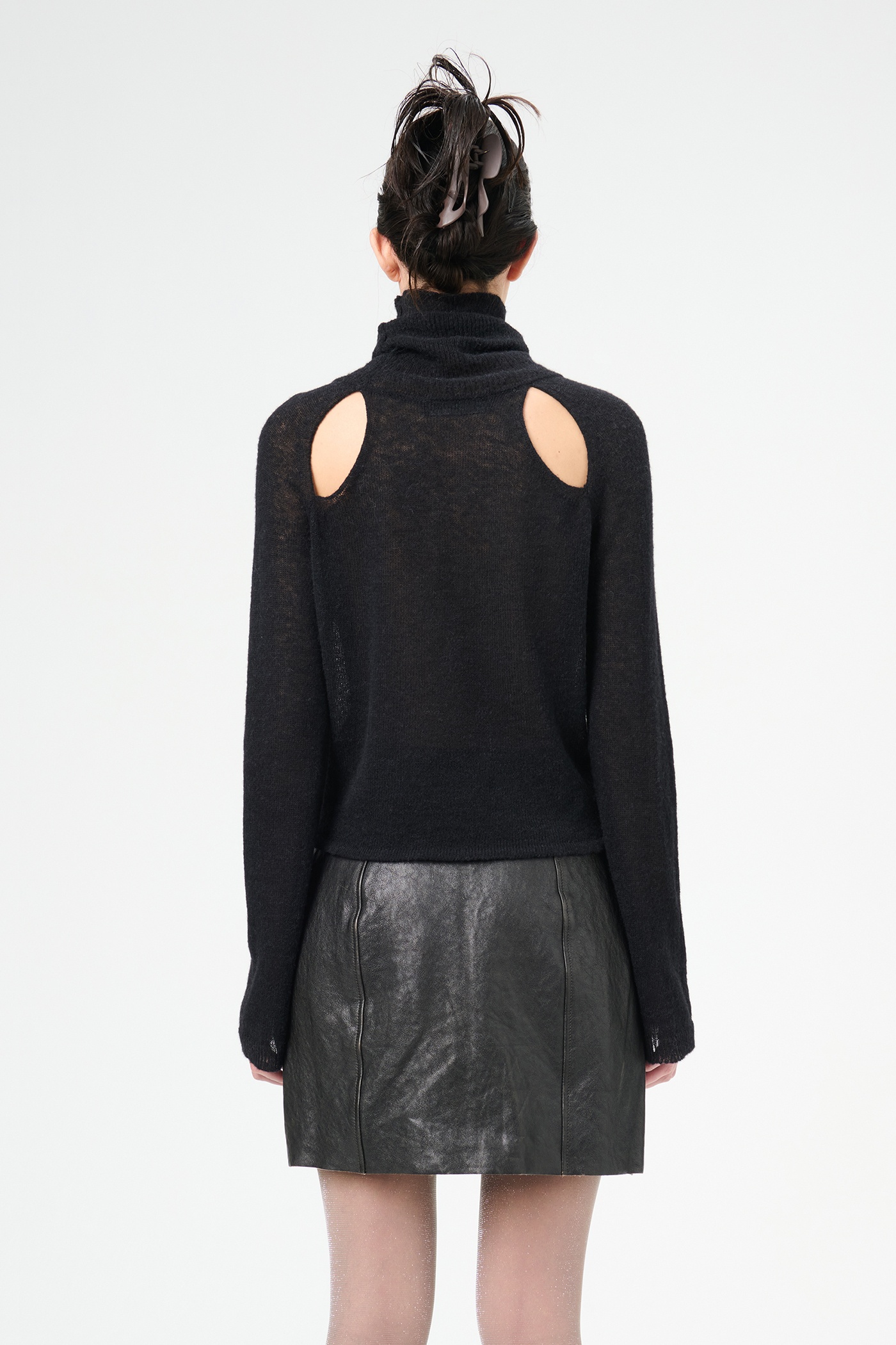 Slice Turtleneck Black Alpaca - 7
