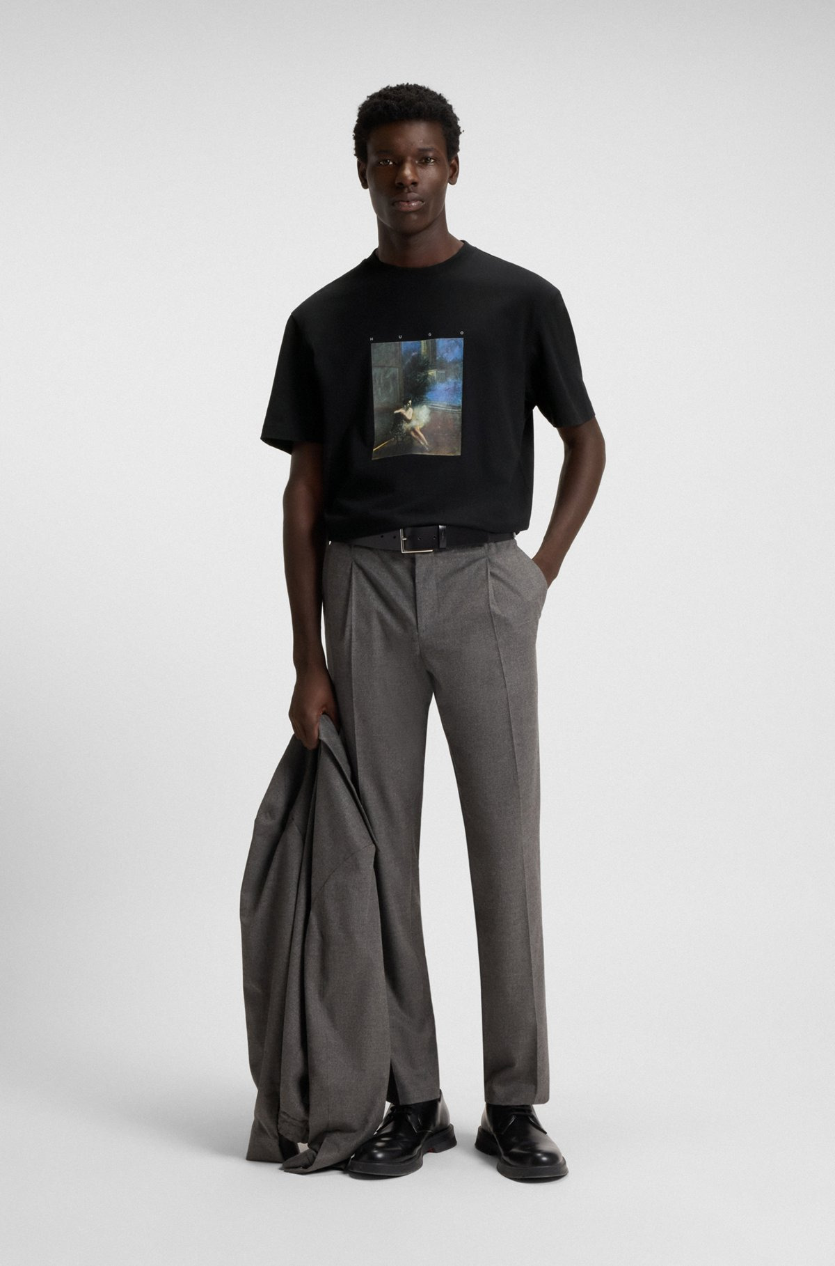 HUGO X APOH COTTON-JERSEY T-SHIRT WITH BALLERINA ARTWORK - 4