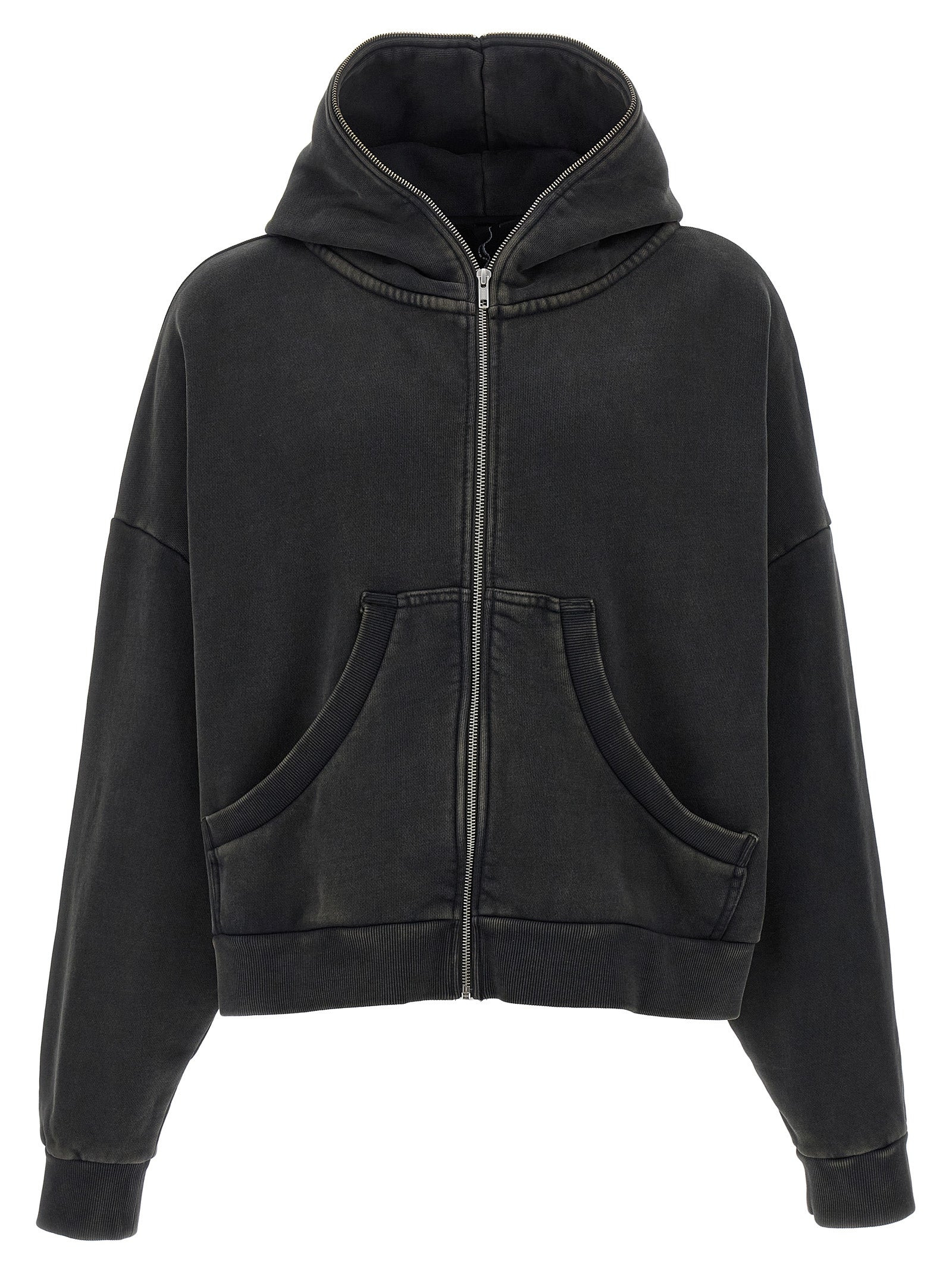 Eternal Zip Washed Sweatshirt Black - 1