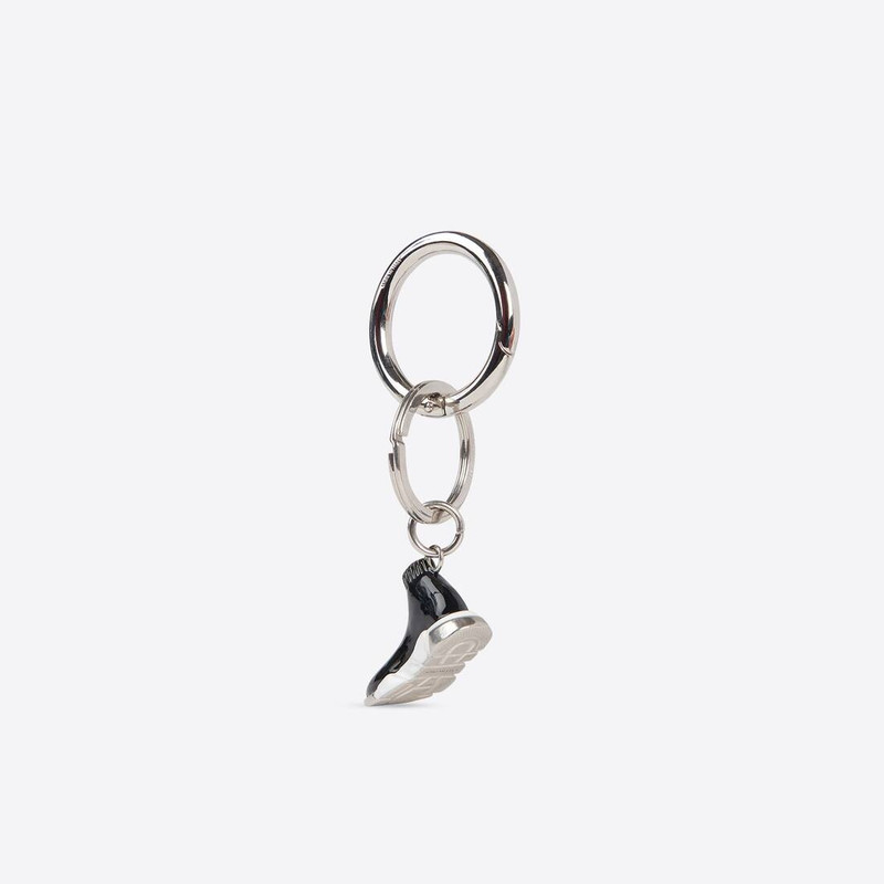 BALENCIAGA Mini Speed Keychain in Black/silver outlook